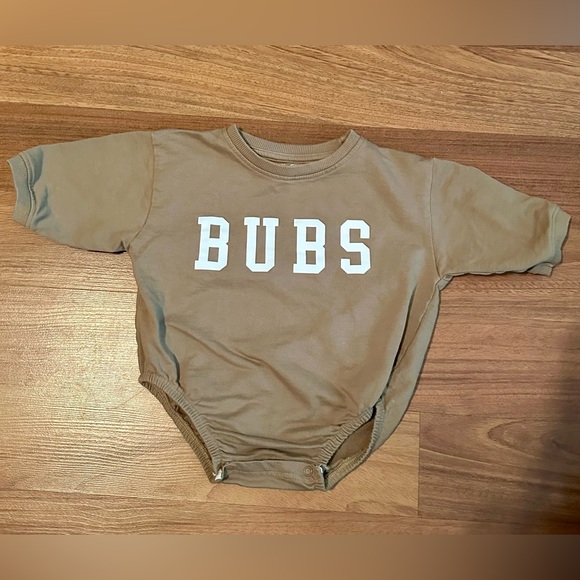 Tan Baby Onesie with 'BUBS' Print - Picture 1 of 2